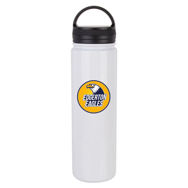 23 Oz Stainless Steel Flask Bottle with Portable Lid - Sublimated Logo Thumbnail